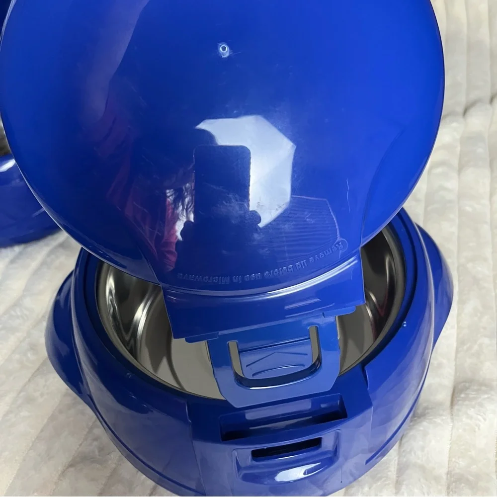 Set of 3  thermal stays hot for 4 hours cold  6 Blue Insulated bowls  NEW - Picture 4 of 5